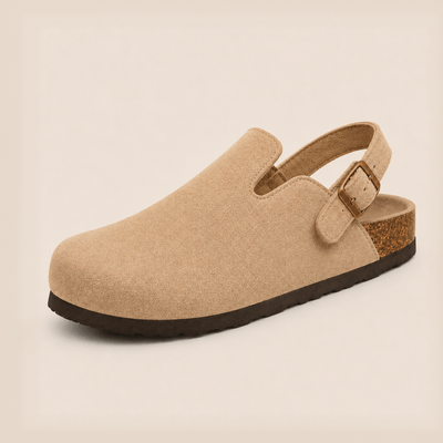 Genuine Suede Backstrap Clogs by Qomfrt