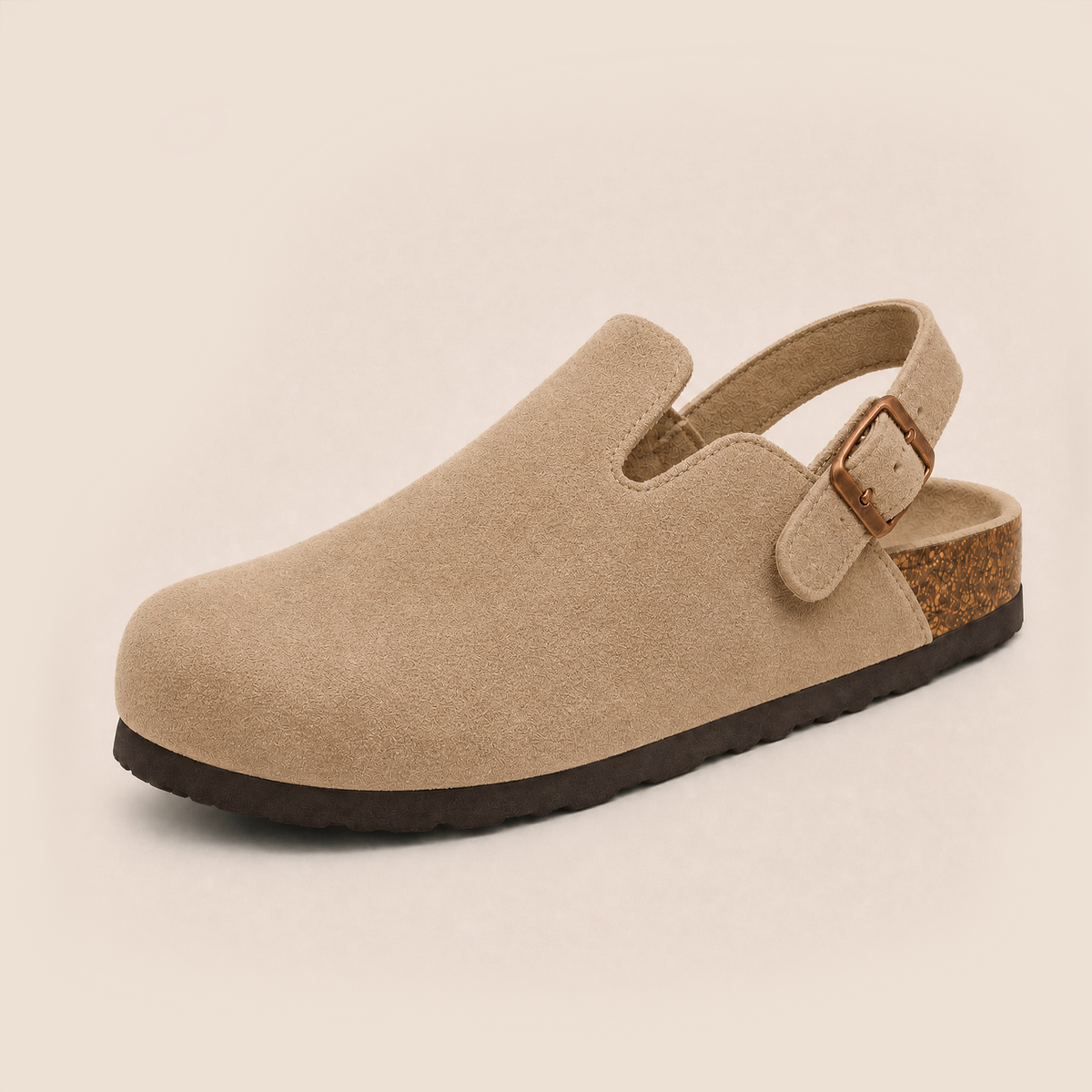 Genuine Suede Backstrap Clogs by Qomfrt